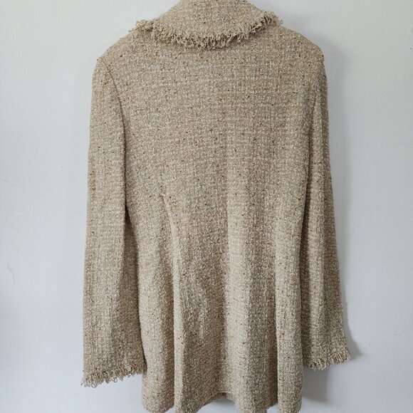 St John Marie Tan Brown Santana Knit Zip Tunic Blazer 12 - Picture 11 of 16